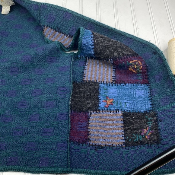 Vintage Express Tricot 100% wool patchwork vest XS - Picture 8 of 10